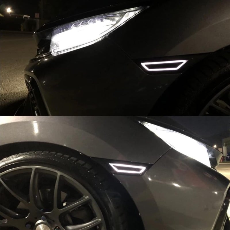 Mynoway LED Side Marker Lights Replacement for 2016-2021 Civic (10th Gen) Coupe/Hatchback/Sedan, 2PCS Front Side Position Fender Driving Lamp, Smoked Lens - Image 5